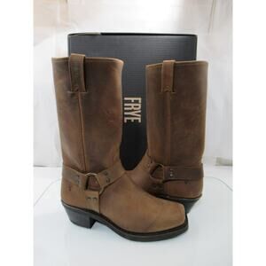 Women's Frye Harness 12R Biker Motorcycle Tall Boots Tan Size 8.5 Made In USA